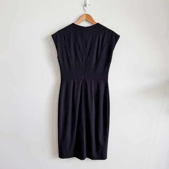 VERONIKA MAINE • Stretch Suit Zip Neck Pencil Dress in Black - Picture 7 of 15